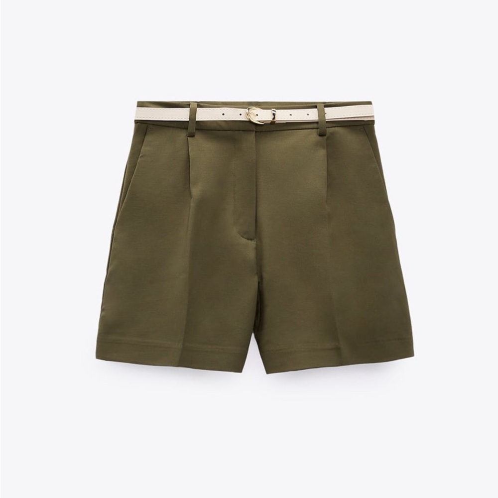 NWT!! Zara Double Faced Belted Shorts
